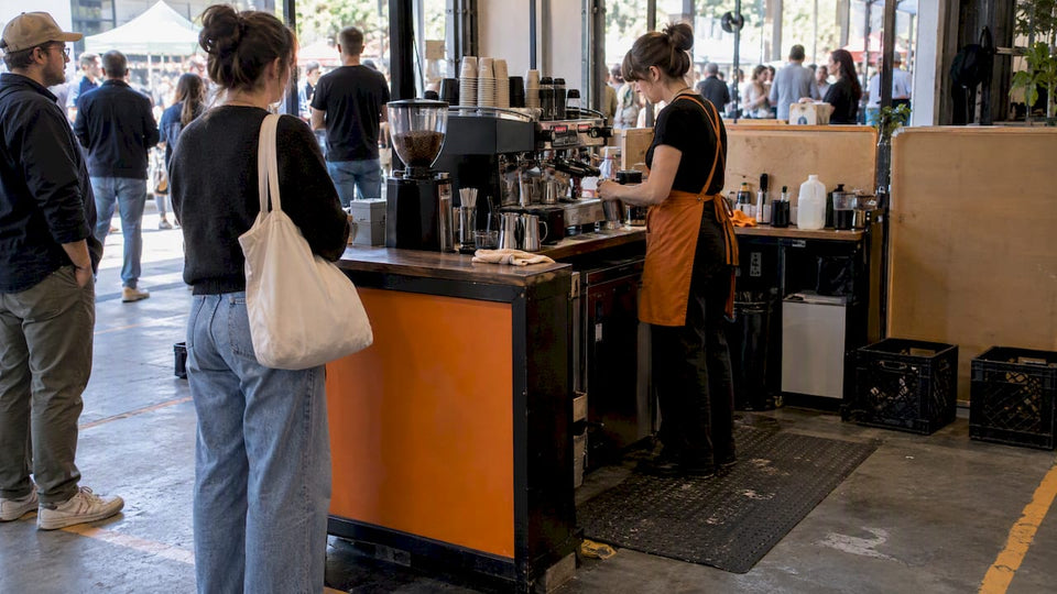 Prototype coffee booth layout at a festival venue