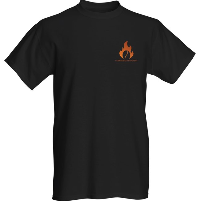 Flaming Bean Roastery TShirt Black Front